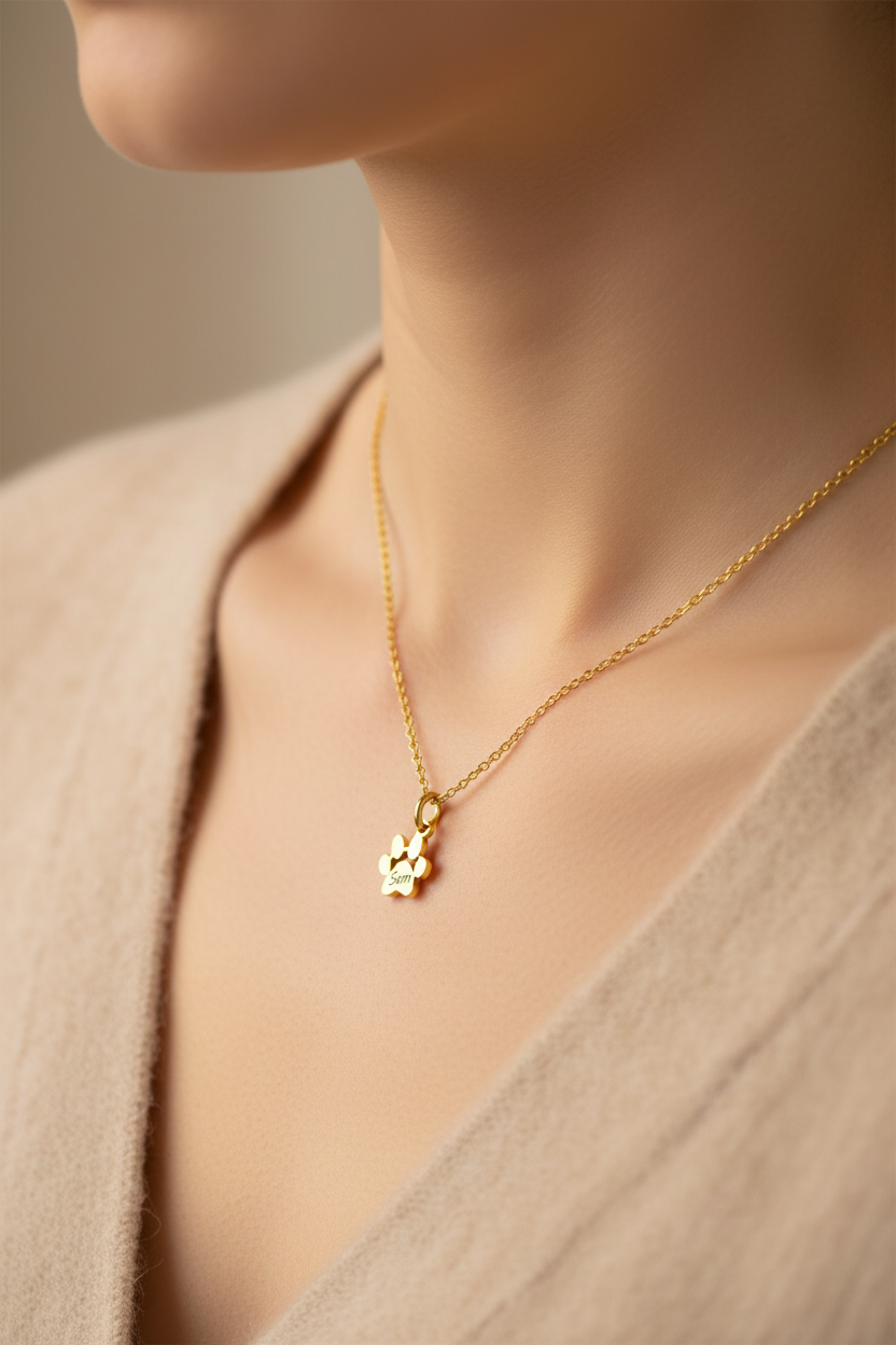 Gold Necklace Worn